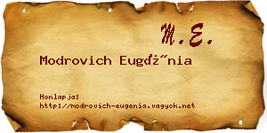 Modrovich Eugénia névjegykártya